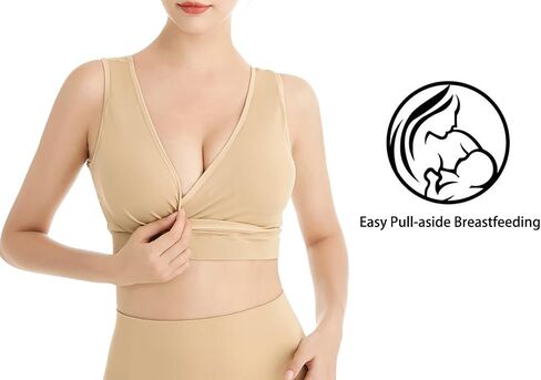 Nursing Sleep Bras Wirefree Maternity Breastfeeding Bras 3 Pack No Pads in Saudi Arabia