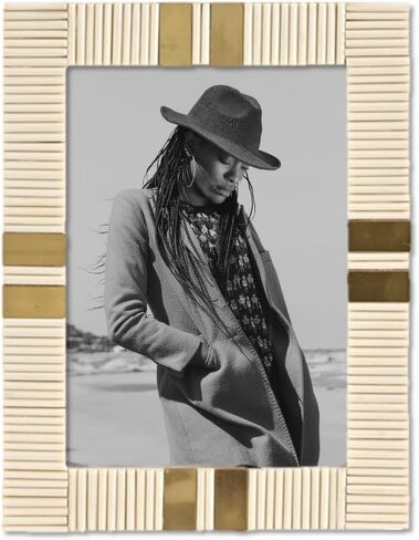 Cruiser’s Caché | Bone & Brass Picture or Photo Frame | (5x7 Off-White) in Saudi Arabia