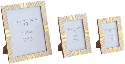 Cruiser’s Caché | Bone & Brass Picture or Photo Frame | (5x7 Off-White) in Kuwait