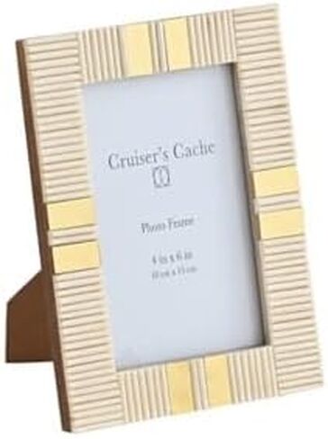 Cruiser’s Caché | Bone & Brass Picture or Photo Frame | (5x7 Off-White) in Kuwait