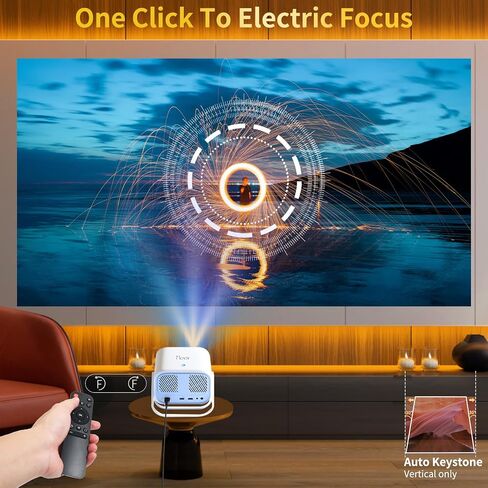 [360°Adjustable Stand] Mini Projector with WiFi and Bluetooth, MEER 1080P Portable 15000L Movie Projector, Auto Keystone & Electric Focus Outdoor Home Theater Video proyector for Phone/TV Stick/Laptop in Saudi Arabia