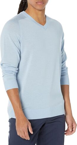 Amazon Essentials Men's Regular-Fit Merino Wool V-Neck Sweater (Available in Tall) (Previously Amazon Aware) in Saudi Arabia