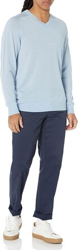 Amazon Essentials Men's Regular-Fit Merino Wool V-Neck Sweater (Available in Tall) (Previously Amazon Aware) in Saudi Arabia