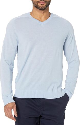 Amazon Essentials Men's Regular-Fit Merino Wool V-Neck Sweater (Available in Tall) (Previously Amazon Aware) in Saudi Arabia