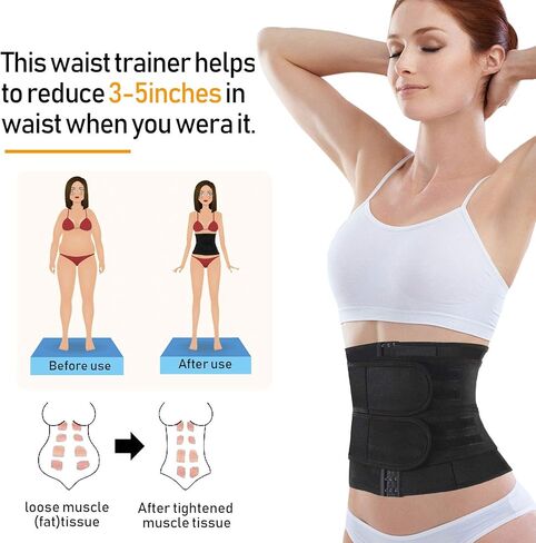 Waist Trainer for Women&Men Workout Weight Loss Waist Cincher Trimmer Slimmer Body Shaper Belt in Saudi Arabia