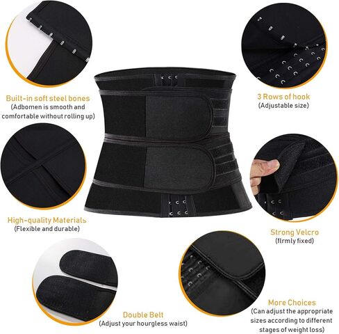 Waist Trainer for Women&Men Workout Weight Loss Waist Cincher Trimmer Slimmer Body Shaper Belt in Saudi Arabia