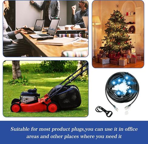 20FT 16 Gauge Multi-Outlet Extension Cord, 4 Evenly Spaced Weatherproof Outlets, Great for Stage Backdrops, Landscape Garden Lighting, Christmas Decorations ETL in Saudi Arabia