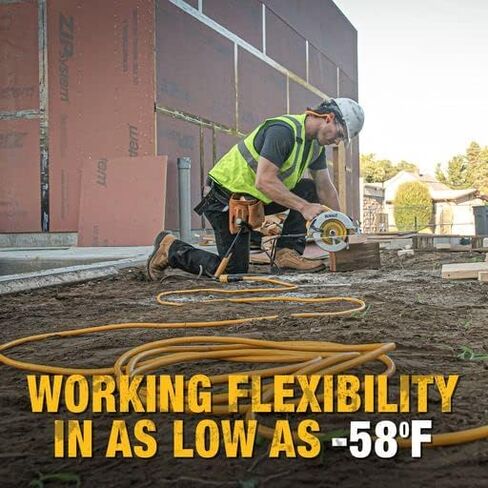 DEWALT 50 Foot 12/3 SJTW Click-to-Lock Lighted Extension Cord - Heavy Duty Outdoor, Waterproof, Weatherproof, Heat & Corrosion Resistant Industrial Strength Light Up Prong Outlet Plug Power Cord in Saudi Arabia