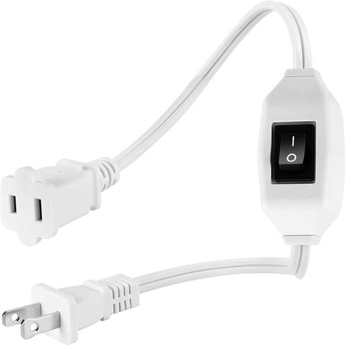 VSEER 2 Prong تمديد سلك مستقطب 13A 125V مع مفتاح تشغيل SPT-2 16AWG USA سلك طاقة موفر للشواحن/المصباح/محولات الطاقة وما إلى ذلك، 2FT in Saudi Arabia