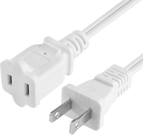 VSEER 2 Prong تمديد سلك مستقطب 13A 125V مع مفتاح تشغيل SPT-2 16AWG USA سلك طاقة موفر للشواحن/المصباح/محولات الطاقة وما إلى ذلك، 2FT in Saudi Arabia