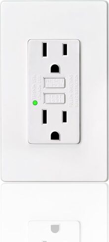 GFCI Outlet 15 amp GFI Electrical Outlet 15 amp White Non Tamper Resistant 15amp GFCI Outlet Outdoor GFCI 15 amp Outlet Electrical Outlet GFCI Receptacle Outlet UL Listed with LED Indicator, 1 Pack in Saudi Arabia