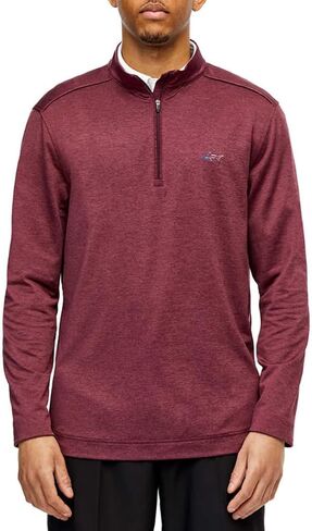 بلوفر جريج نورمان بيرفورمانس بسحاب ربع | بلوفر رجالي للتمرين | بلوفر رجالي بسحاب ربع - أحمر منقط، مقاس XX-Large in Kuwait