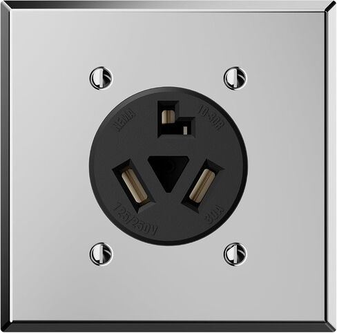 ELEGRP 30 Amps 3 Prong Dryer Outlet, 125/250V Flush Mounting Power Outlet, NEMA 10-30R Receptacle, Straight Blade Dryer Outlet, Non-Grounding, 3 Pole 3 Wire, UL Listed, 1 Pack in Kuwait