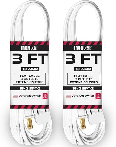 IRON FORGE CABLE 3 Ft Brown Extension Cord 2 Pack - 16/2 Durable Electrical Cable in Kuwait