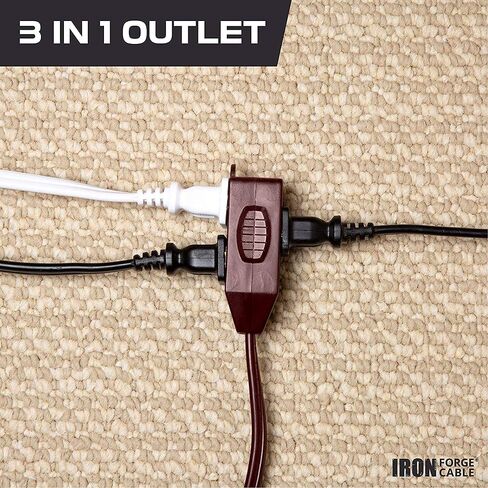 IRON FORGE CABLE 3 Ft Brown Extension Cord 2 Pack - 16/2 Durable Electrical Cable in Kuwait
