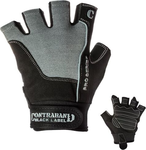 Contraband Black Label 5120 Pro Series Amara Leather Lifting Gloves w/Jar Grip Palm- Durable Light - Medium Padded Amara Leather Gym Gloves - Perfect Classic Lifting Gloves (Pair) in Saudi Arabia