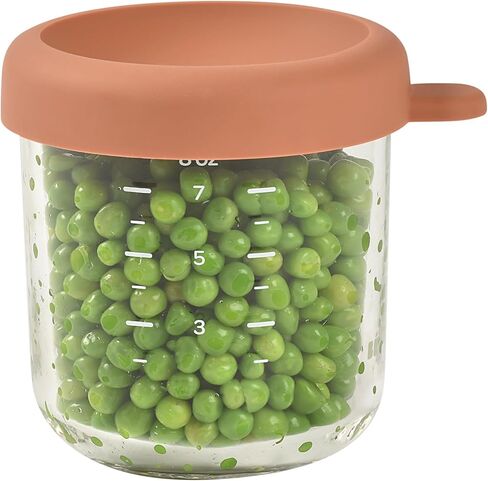 4 عبوات من برطمانات طعام الأطفال الزجاجية من بيابا، مجمدة، معقمة، وآمنة للاستخدام في غسالة الأطباق، برطمانات تخزين طعام الأطفال سعة 8 أونصة مع غطاء محكم من السيليكون، شروق الشمس in Kuwait