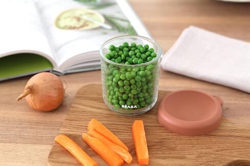 4 عبوات من برطمانات طعام الأطفال الزجاجية من بيابا، مجمدة، معقمة، وآمنة للاستخدام في غسالة الأطباق، برطمانات تخزين طعام الأطفال سعة 8 أونصة مع غطاء محكم من السيليكون، شروق الشمس in Kuwait