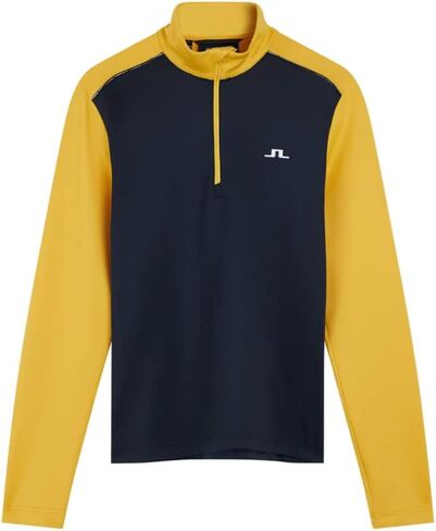 J. Lindeberg بلوفر رجالي من Terry بطبقة متوسطة 1/4 بسحاب للجولف - Citrus XL in Kuwait