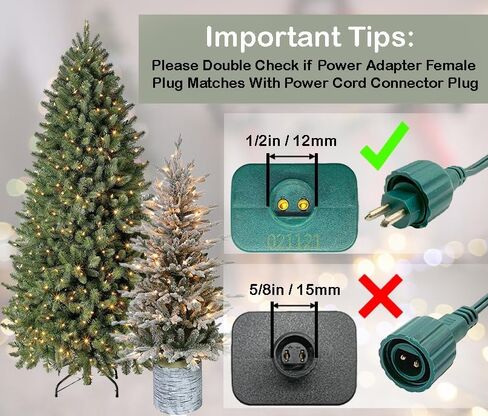 Power Cord 6Ft with 8 Lights Modes Foot Switch for Christmas Tree Lights Raintight 1/2inch Plug Compatible Replacement for TS-8W29V, TS-13W29V, TS-17W29V, TS-18WL29V, TS-26WL29V, TS-48W29V in Kuwait