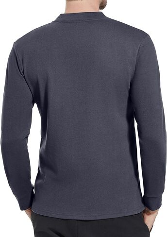 Mens Thermal Long Sleeve Shirt Lightweight Thermal Baselayer Crewneck Tops Winter Leisure Warm Underwear Top in Saudi Arabia