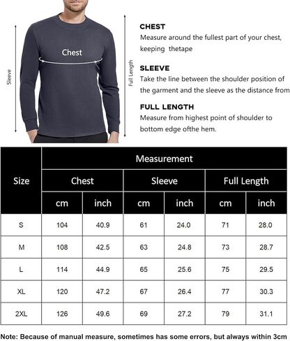 Mens Thermal Long Sleeve Shirt Lightweight Thermal Baselayer Crewneck Tops Winter Leisure Warm Underwear Top in Saudi Arabia