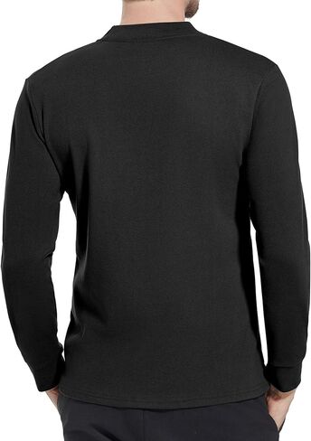 Mens Thermal Long Sleeve Shirt Lightweight Thermal Baselayer Crewneck Tops Winter Leisure Warm Underwear Top in Saudi Arabia