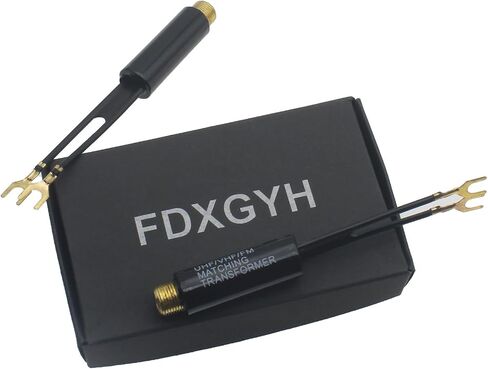 FDXGYH 2pcs Outdoor TV Antenna Connector Matching Transformer 300 Ohm to 75 Ohm Coaxial Cable Adapter UHF VHF FM Model TV Converter (Black) in Saudi Arabia