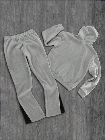 Men's 2 Piece Sweatsuit Long Sleeve Star Hoodie Pullover and Y2K Stacked Sweatpants Sets in Kuwait