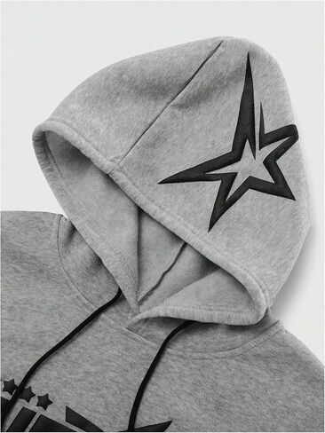 Men's 2 Piece Sweatsuit Long Sleeve Star Hoodie Pullover and Y2K Stacked Sweatpants Sets in Kuwait