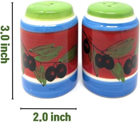 Ceramic Salt and Pepper Shakers Set Painted the Olive Branch, Elegant Design with Mediterranean Vibes, Creates a Classic and Chic look for Home Kitchens, Bistros, and Restaurants (White) in Saudi Arabia