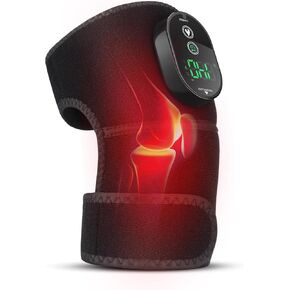 Cordless Heated Knee Brace Wrap, Rechargeable Heated Knee Brace Wrap Heating Shoulder Brace Support Wrap, Heating Pad with 6 Heating Levels & 3 Timer, 3 in 1 Heated Knee Pad for Shoulder Elbow Knee