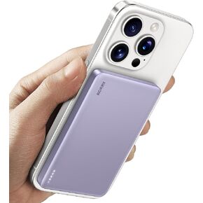 RORRY for Magsafe Portable Charger, [0.3" Ultra Slim] Magnetic Power Bank,[Alloy-Made] 5000mAh Wireless Portable Charger, USB C Battery Pack 18W Fast Charging for iPhone, Samsung
