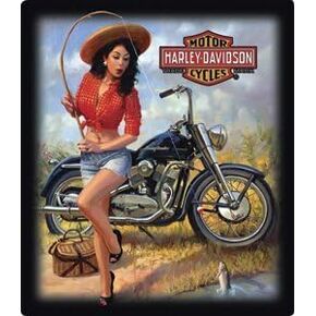 Harley-Davidson Nice Catch Babe Embossed Tin Sign