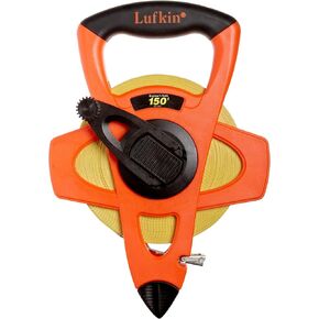 Lufkin FE150D 1/2" x 150' Engineer's Hi-Viz Orange Fiberglass Tape Measure in 10ths and 100ths of Feet