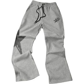 Men's Baggy Sweatpants Y2k Star Graphic Print Stacked Wide Leg Jogger Pants