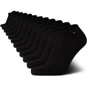 Tommy Hilfiger Men's Low Cut Tab Socks - 12 Pack Performance Cushioned Ankle Socks - Soft Athletic Socks for Men (Size:7-12)