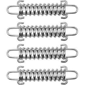 SUUJI Dog Leash Shock Absorbing Spring - 4 Pcs 304 Stainless Steel Dog Cable Tie Out Buffer Spring for Dog Run Or Training,Heavy Duty Tent Rope Fixed Buckle Tensioner for Outdoor Hiking Camping