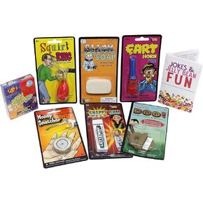 7 Pc Practical Joke Gifts Practical Joke Kit Gift Set for Kids w Joke Jelly Beans, Gag Gifts, Jokes & Free Brochure - Great Stocking Stuffer, Birthday, Valentine's or Easter Idea!