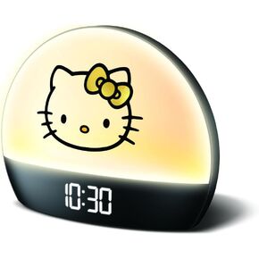 Hello Kitty Sunrise Alarm Clock - Multicolor Lights, USB Charging, LED Display, and Snooze Function Ages