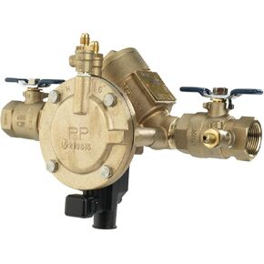 Febco LF825Y Series 1-1/4" Bronze Reduced Pressure Zone Backflow Preventer Assembly, Quarter Turn Shutoff, Y Pattern, Flood Sensor with SentryPlus Alert Technology for Relief Valve