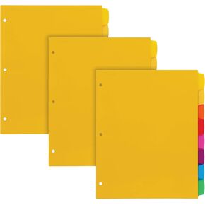 Oxford Write ’n Erase Plastic Binder Dividers, 8 Tab, Slash Pocket, Write On Tabs, Erase Ballpoint Pen, Marker, Pencil, Asstd. Colors, 3 Sets (89993)