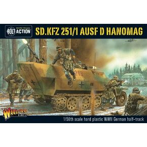 WarLord Bolt Action Sd.Kfz 251/1 Ausf D Hanomag German Half-Track 1:56 WWII Military Wargaming Plastic Model Kit, Small