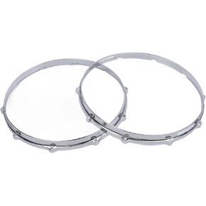 2Pcs Drum Hoop Set, 14 Inch 10 Hole Alloy Drum Hoop Set for Performance, Sound Improvement Decorative Drum Hoop for Percussion 10 Lug Batter Hoop Bass Drum Hoop Replacement