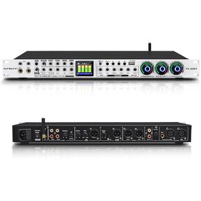 Professional KTV digital pre-effector, audio digital effect processor, One button to prevent howling, USB, MP3, BT, OPTICL,5 microphone input household karaoke, stage, church, performance