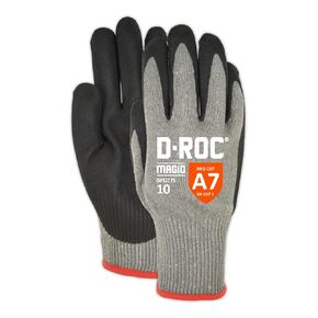 MAGID D-ROC Lightweight Hyperon NitriX Grip Technology Palm Coated Work Gloves – Cut Level A7 (72 Pair), Grey, 11/XXL