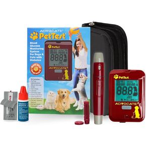 PetTest Painless Glucose Monitoring System | Blood Sugar Check Kit for Dogs & Cats - Mega Value - Full Kit Includes Genteel Lancing Device, Lancets, Test Strips, Glucose Meter | Diabetic Supplies