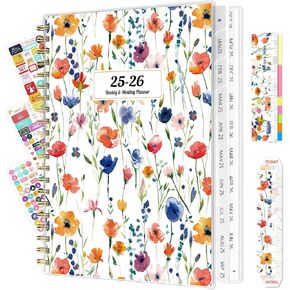 Ospelelf 18-Months Planner 2025 2026 Weekly Monthly Planner Calendar Spiral Bound, A4 Office Supplies For Women & Men, PVC Cover Life Planners with Stickers Colorful Tree
