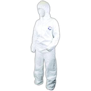 MAGID EconoWear DuPont Tyvek Coverall with Hood, Disposable, Elastic Cuff, White, 6X-Large (Case of 25)