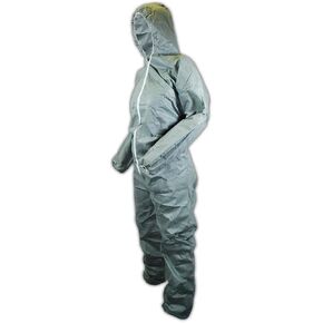 MAGID EconoWear Lite N Kool Plus SMS Fabric Coverall with Hood, Disposable, Elastic Cuff, Gray, Large (Case of 25)